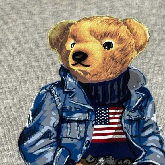Polo Ralph Lauren Kids Polo Bear Crewneck Sweatshirt Gray XXL - Picture 3 of 7
